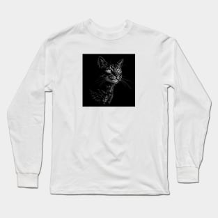 Cat draw with scribble art style Long Sleeve T-Shirt